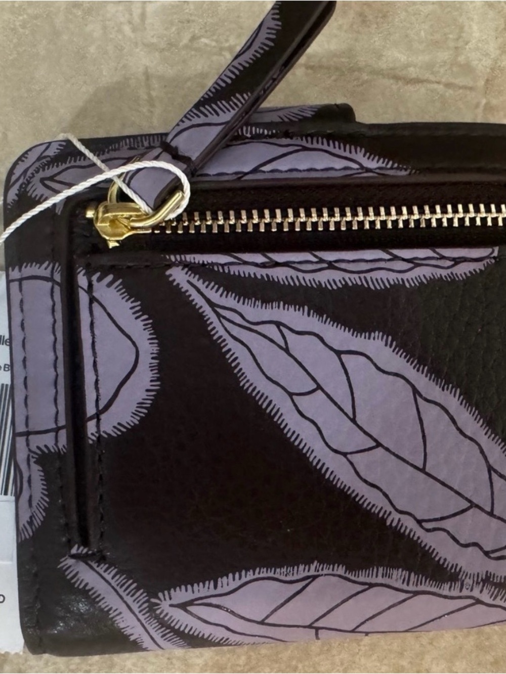 Vera Bradley Small Tab Wallet Appliqué Floral Coffee Bean in Leather - Picture 9 of 11